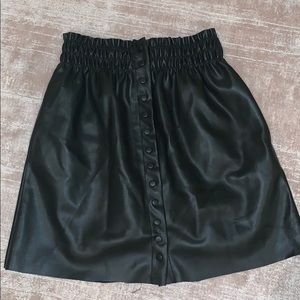 Zara pleather button up skirt